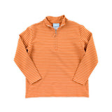 Burnt Orange Stripe French Terry Half Zip Pullover