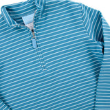 Blue Stripe French Terry Half Zip Pullover