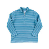 Blue Stripe French Terry Half Zip Pullover