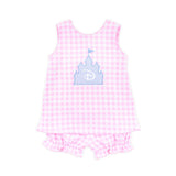 Castle Pink Gingham Bloomer Set