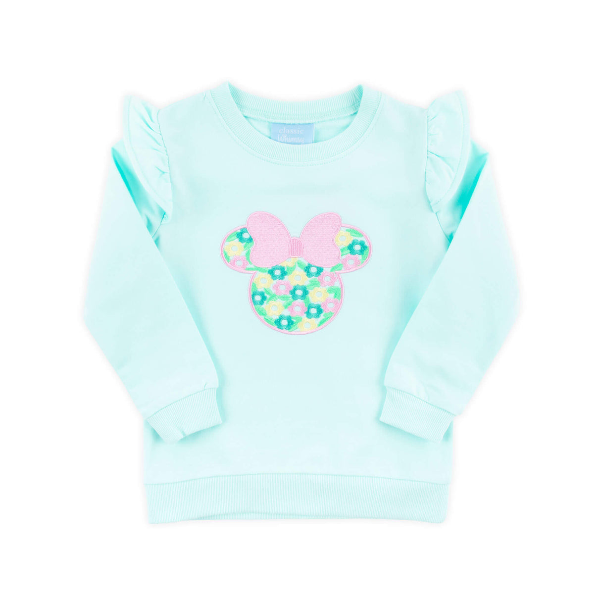 Mouse Ears Floral Turquoise Sweatshirt