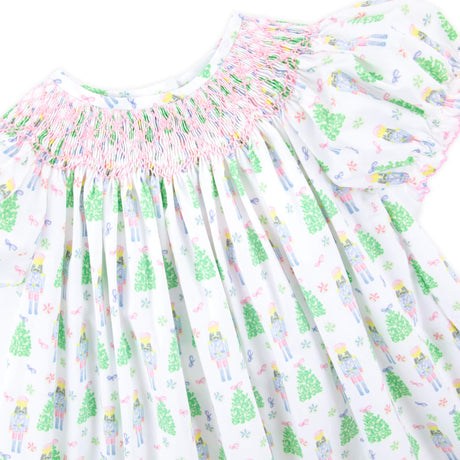 Sweet Nutcracker Smocked Bishop Dress