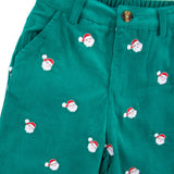 Happy Santa Green Corduroy Schiffli Standard Pants