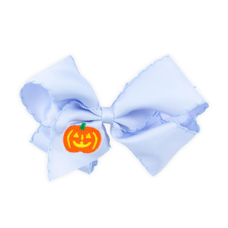Jack O' Lantern Blue Moonstitch Hair Bow