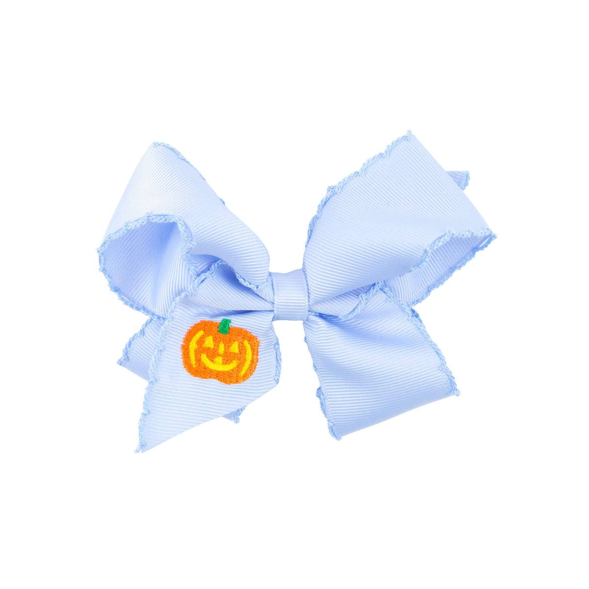 Jack O' Lantern Blue Moonstitch Hair Bow