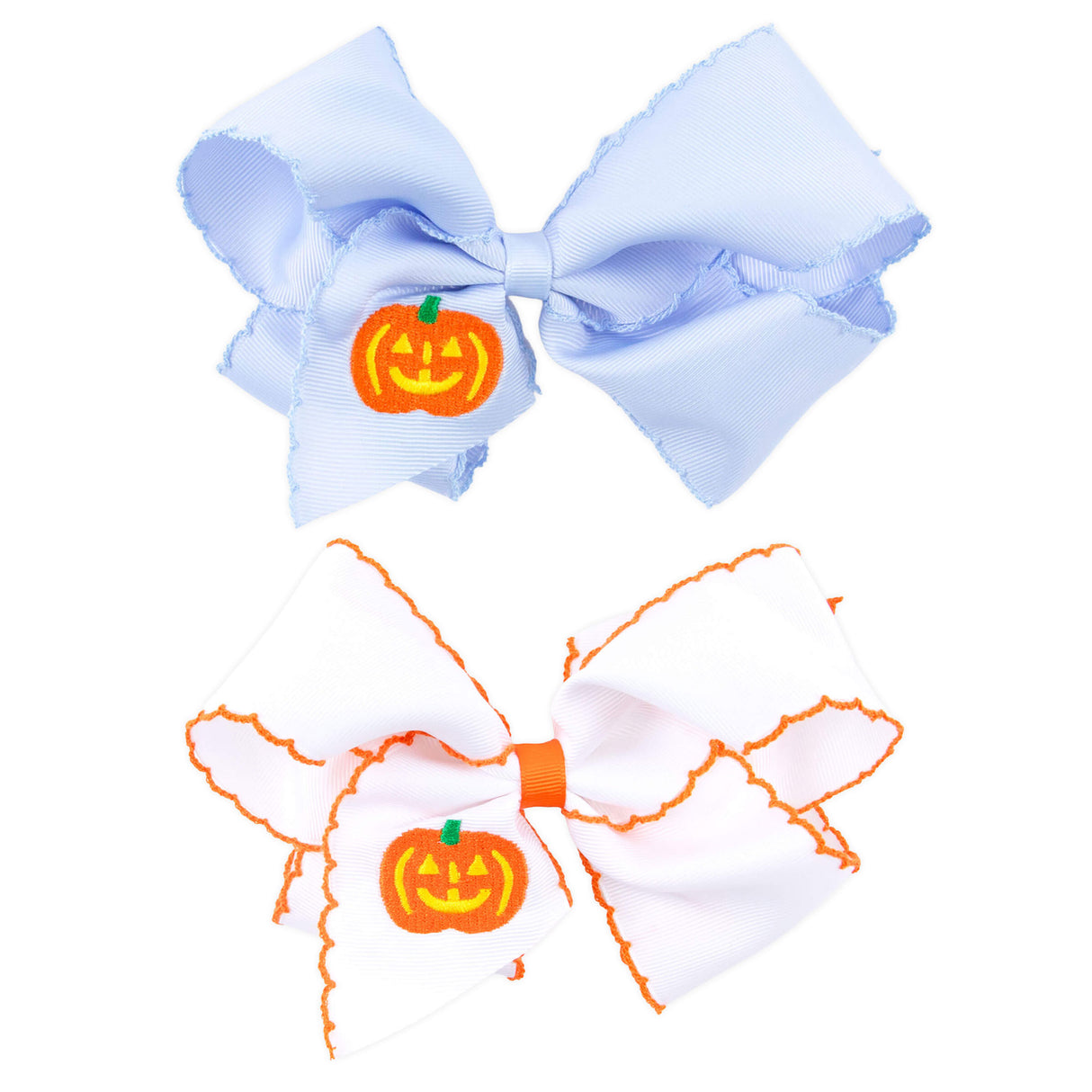 Jack O' Lantern Moonstitch Hair Bow
