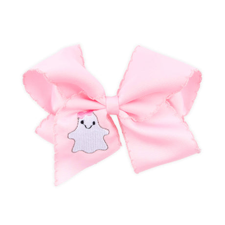 Ghost Embroidered Moonstitch Hair Bow