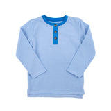 Blue Stripe Henley Long Sleeve Shirt