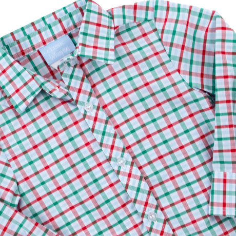 Christmas Eve Plaid Button Down Shirt