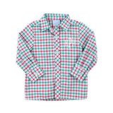 Christmas Eve Plaid Button Down Shirt