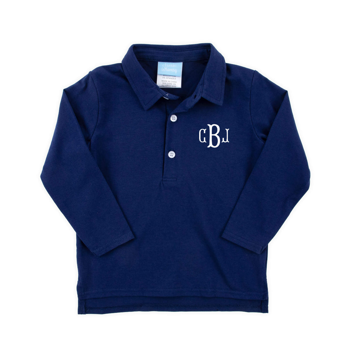 Solid Navy Long Sleeve Polo
