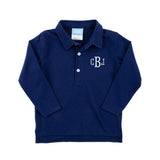 Solid Navy Long Sleeve Polo