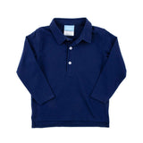 Solid Navy Long Sleeve Polo