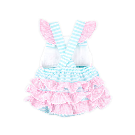 Pacific Whale Mint Stripe Smocked Leah Bubble