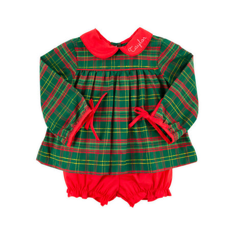 Christmas Green Plaid Lillian Bloomer Set