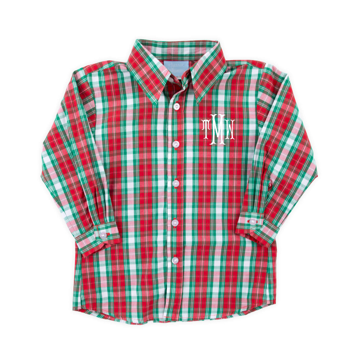 Red & Green Plaid Button Down Shirt