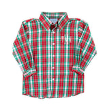 Red & Green Plaid Button Down Shirt