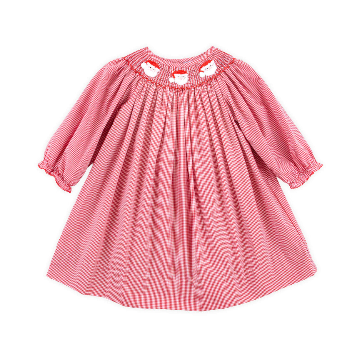 Santa's Favorite Smocked Long Sleeve Dress