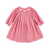 Santa's Favorite Smocked Long Sleeve Dress