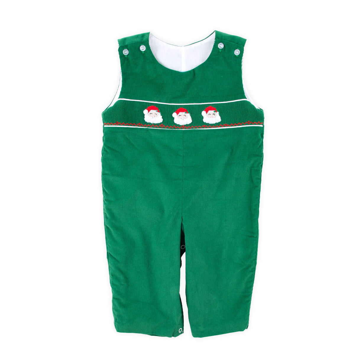 Santa Face Smocked Green Longall