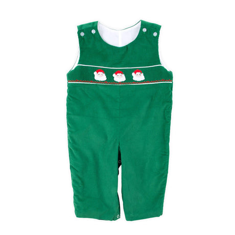 Santa Face Smocked Green Longall