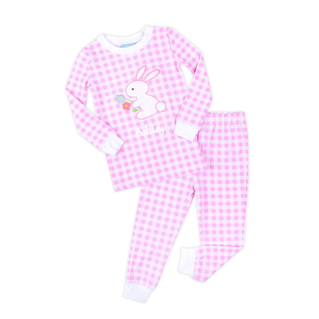 Bunny Garden Pink Check Pajamas