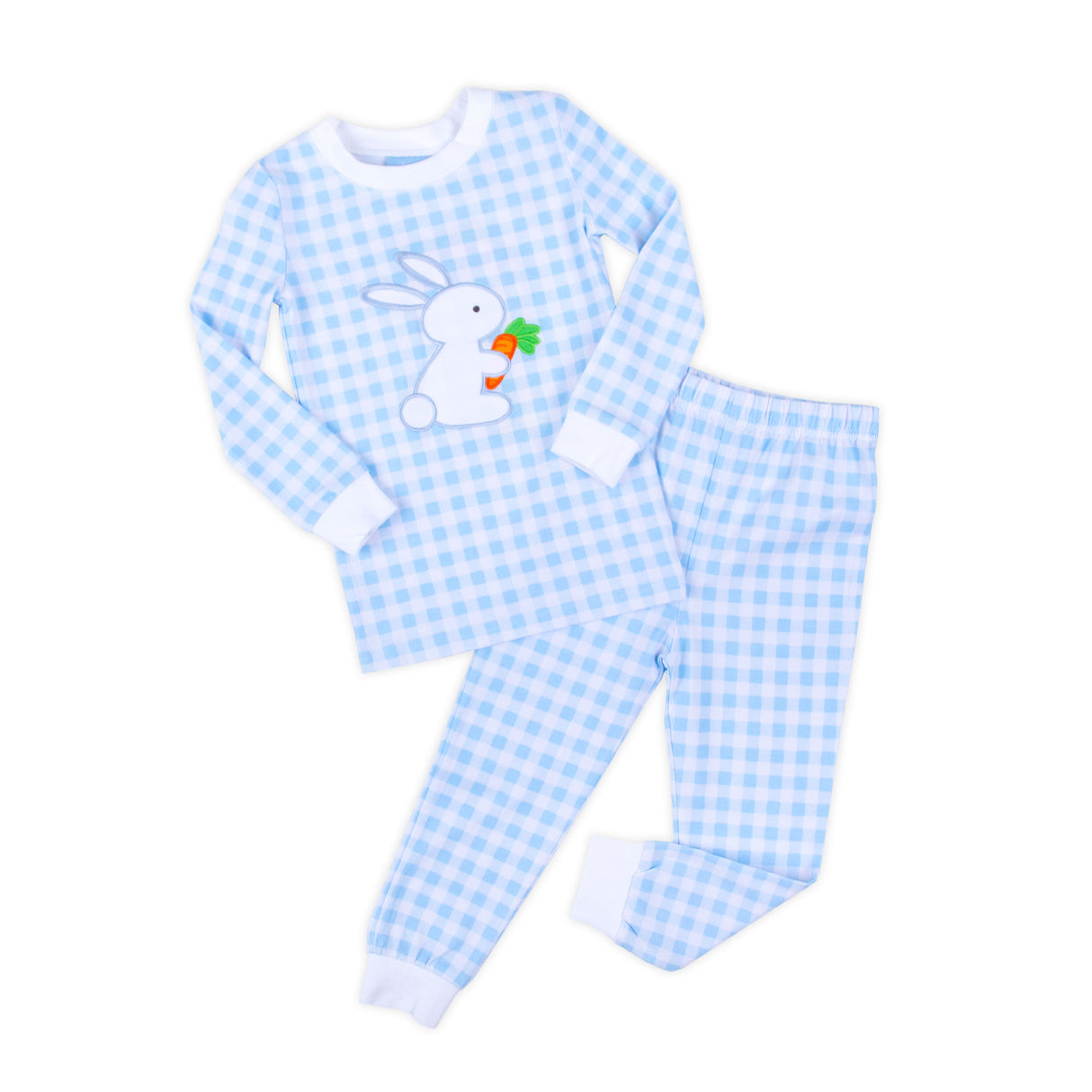 Bunny Garden Blue Check Pajamas