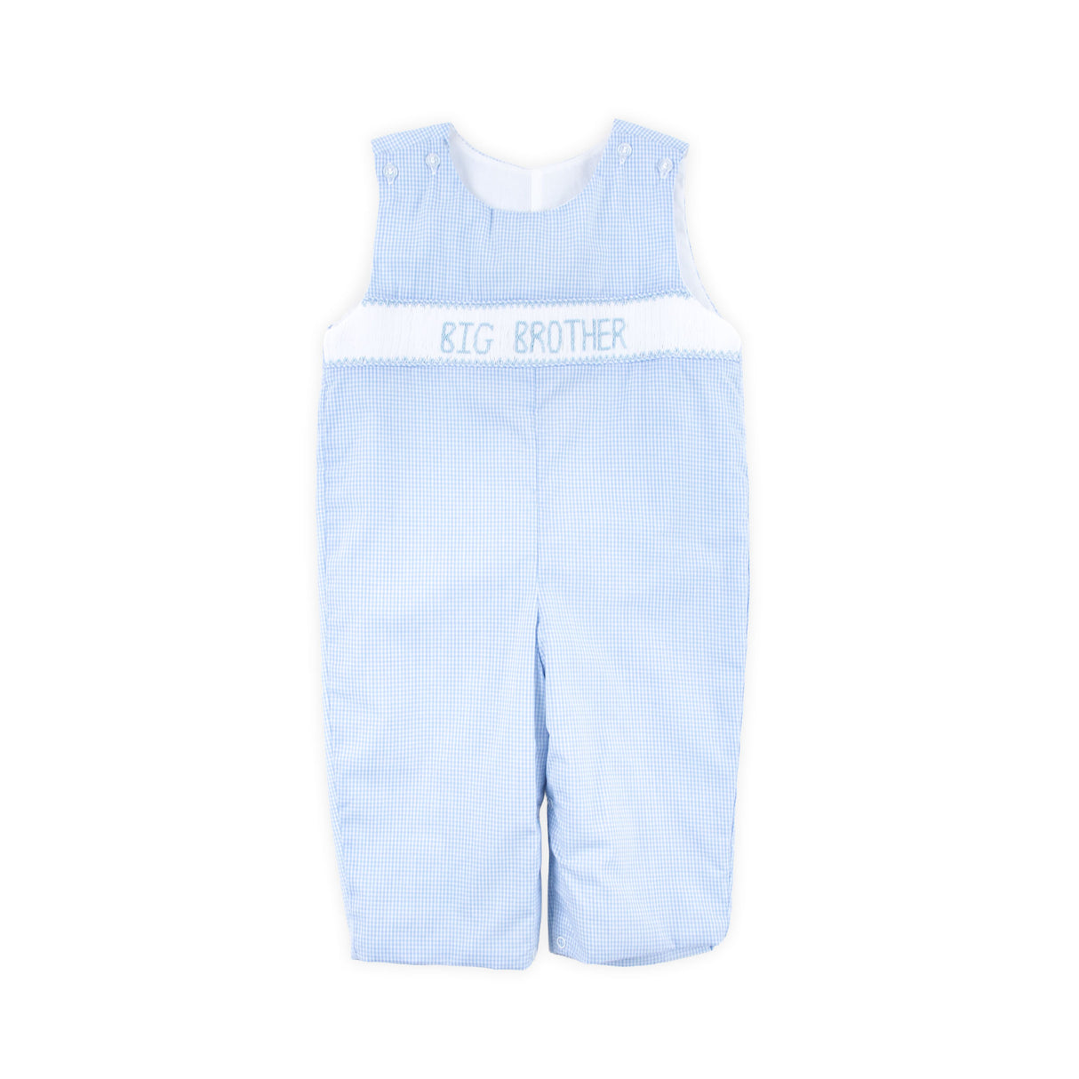 Big Brother Smocked Longall Light Blue Gingham