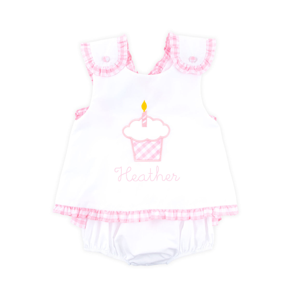 Cupcake Applique Popover Bloomer Set