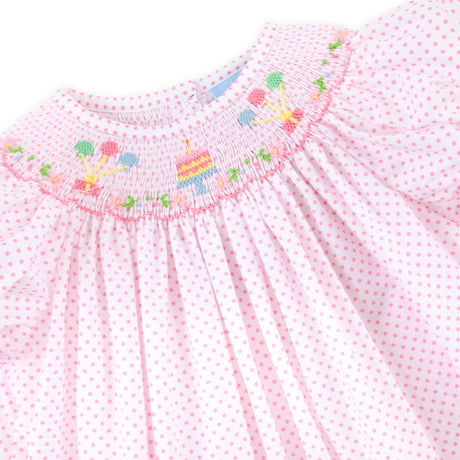 Birthday Party Smocked Pink Dot Dress
