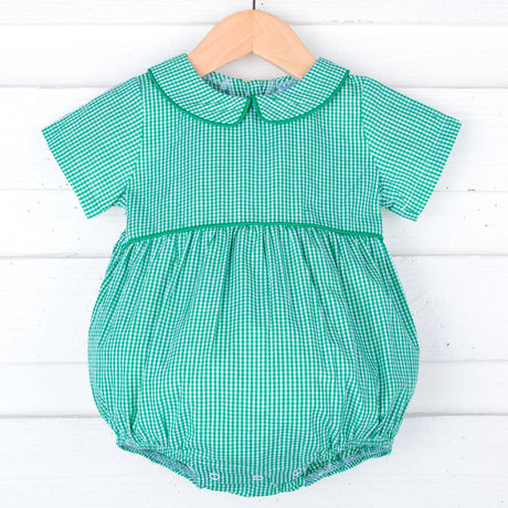 Green Gingham Collared Bubble