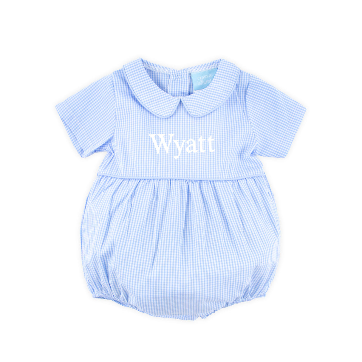 Gingham Collared Bubble Light Blue