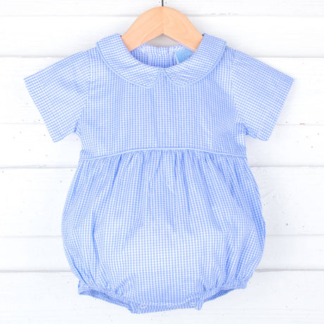 Light Blue Gingham Collared Bubble