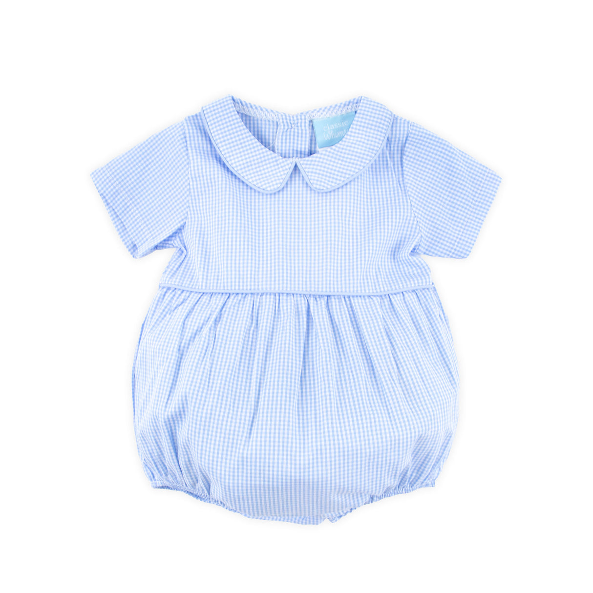 Gingham Collared Bubble Light Blue