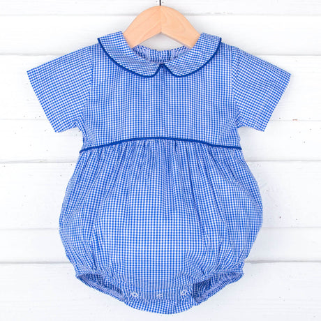 Royal Blue Gingham Collared Bubble