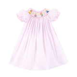 Princess Friends Smocked Bishop Dress Pink Dot