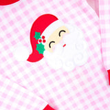 Happy Santa Pink Gingham Pajamas