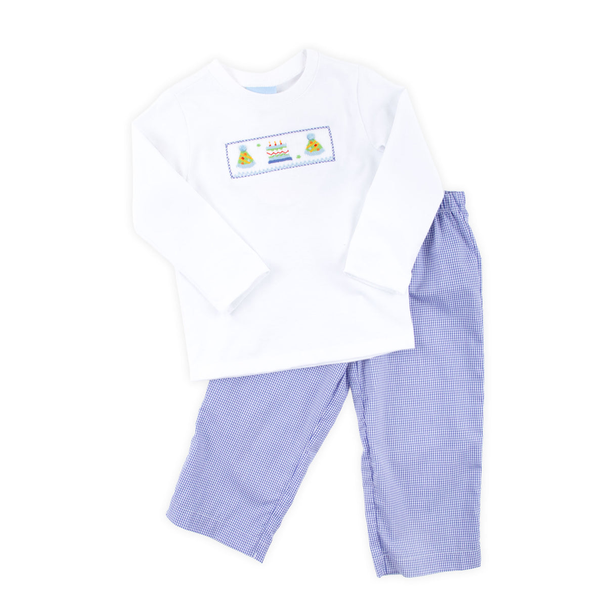 Birthday Smocked Royal Pant Set