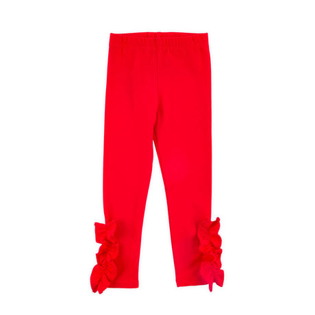 Red Side Ruffle Leggings