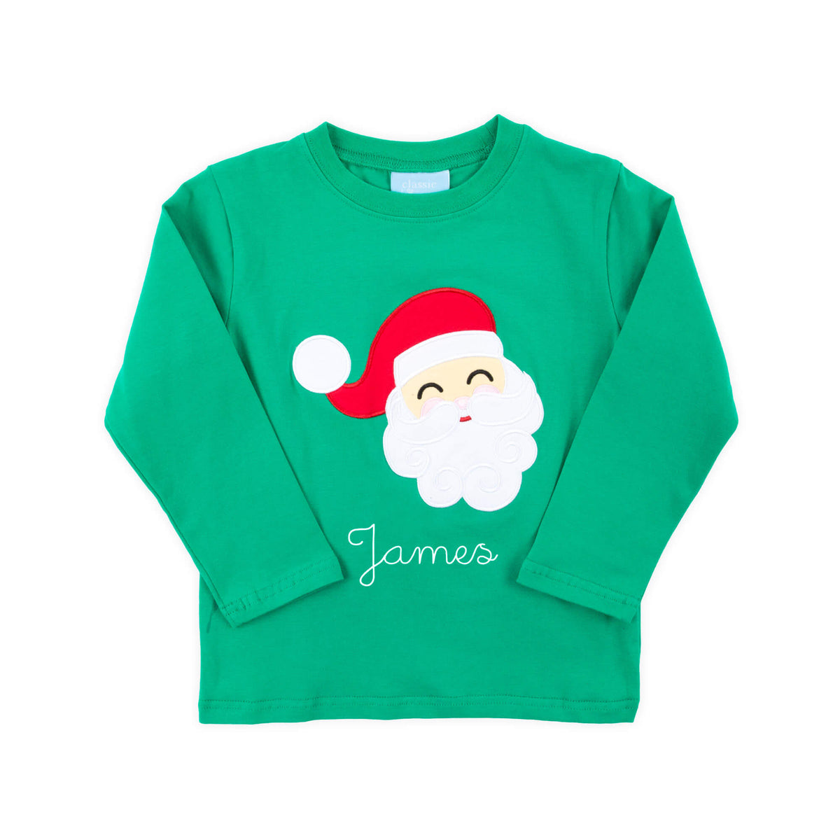 Happy Santa Green Long Sleeve Shirt