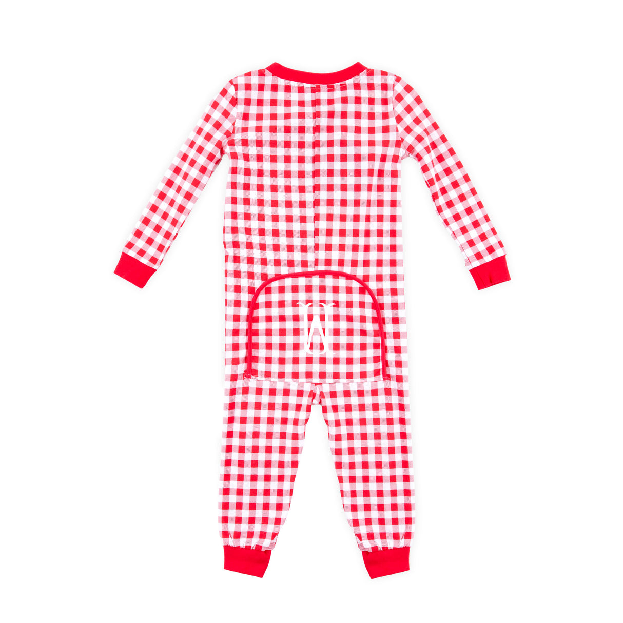 Red Gingham Knit Zip Sleeper