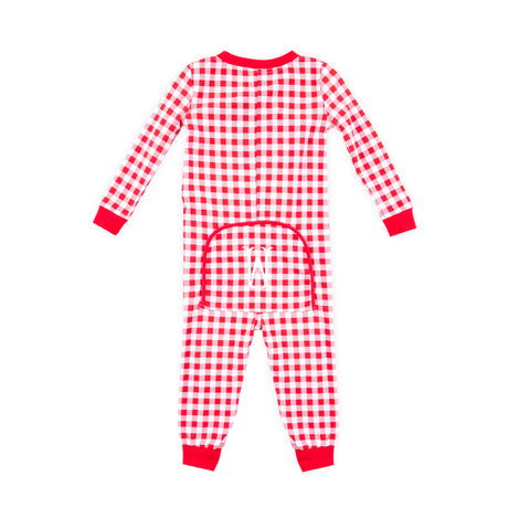 Red Gingham Knit Zip Sleeper