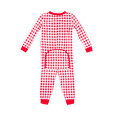 Red Gingham Knit Zip Sleeper