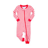 Red Gingham Knit Zip Sleeper