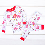 Barn Print Knit Pajamas