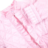 Pink Quilted Ruffle Coat
