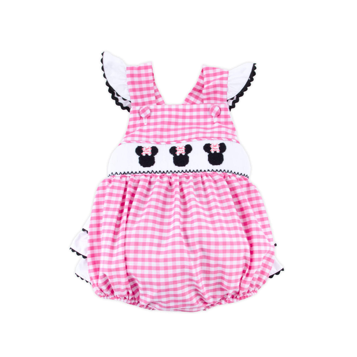 Mouse Ears Smocked Pink Leah Bubble