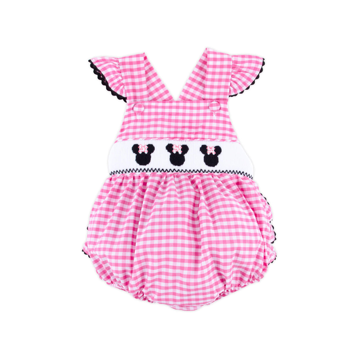 Mouse Ears Smocked Pink Leah Bubble