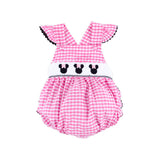 Mouse Ears Smocked Pink Leah Bubble