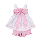 Sweet Mouse Ears Smocked Tie-Back Short Set